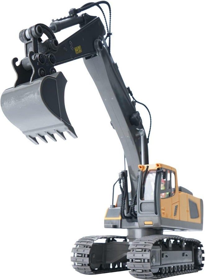 لعبة حفارة تعمل بجهاز تحكم عن بعد من جوي جاي، 11 قناة، شاحنة حفارة بمقياس 1/20، بتردد 2.4 جيجاهرتز، مركبات بناء مزودة بمجرفة معدنية، دوران 680 درجة، أضواء وأصوات للأطفال - متعددة الألوان - Image 3